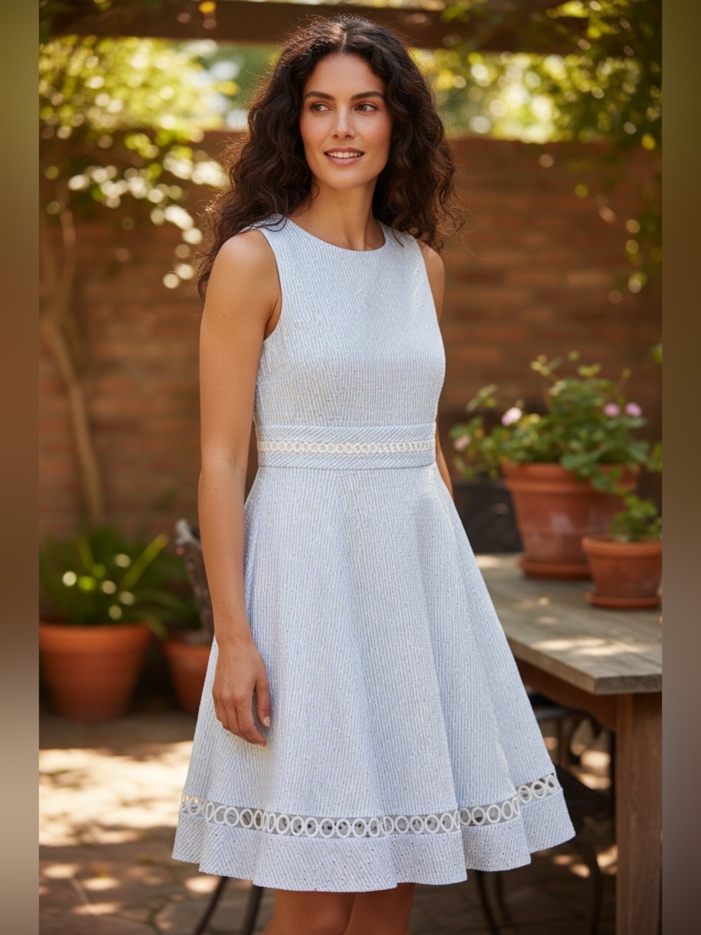 Calvin Klein Light Blue Sleeveless Fit-and-Flare Dress